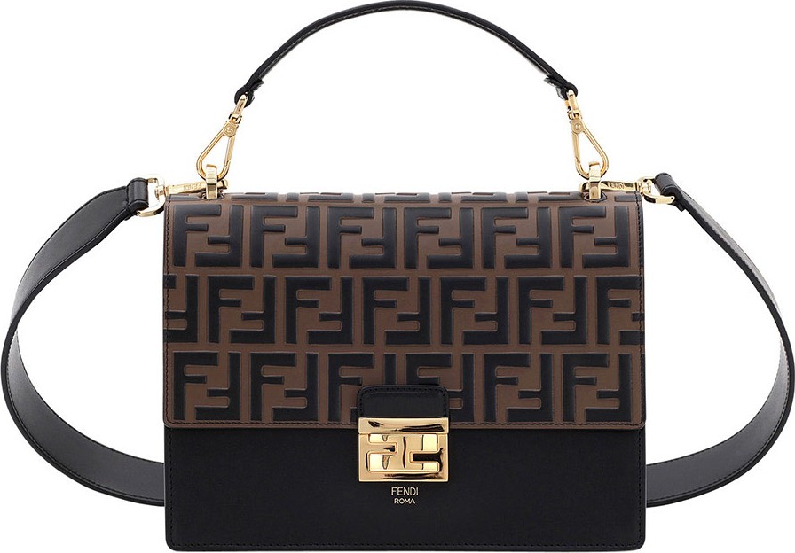 Fendi Kan I FF-Embossed Crossbody Bag