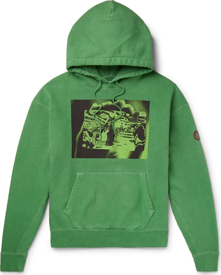 Cav Empt Tut Card Printed Loopback Cotton-Jersey Hoodie