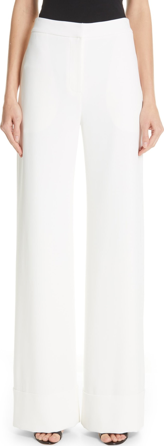 Brandon Maxwell Wide Leg Cuff Pants