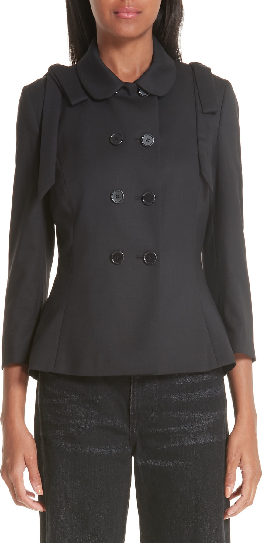 Simone Rocha Fitted Suit Jacket with Shoulder Bows