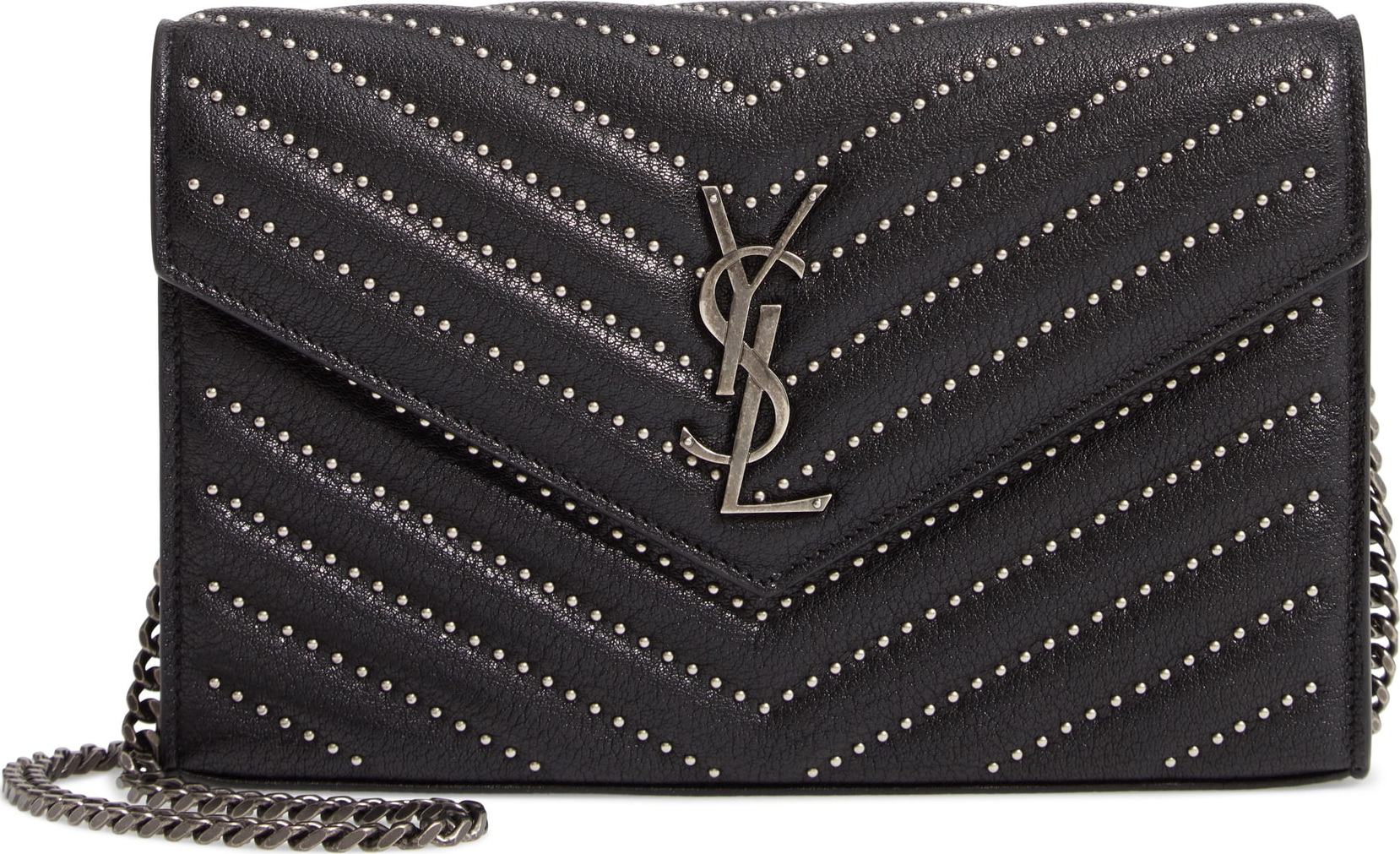 Saint Laurent Quilted Leather Wallet on a Chain