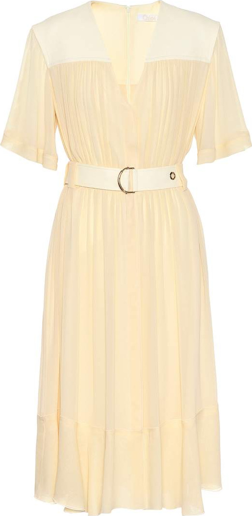 Chloe Silk-blend crêpe midi dress