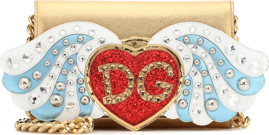 Dolce & Gabbana Embellished leather shoulder bag