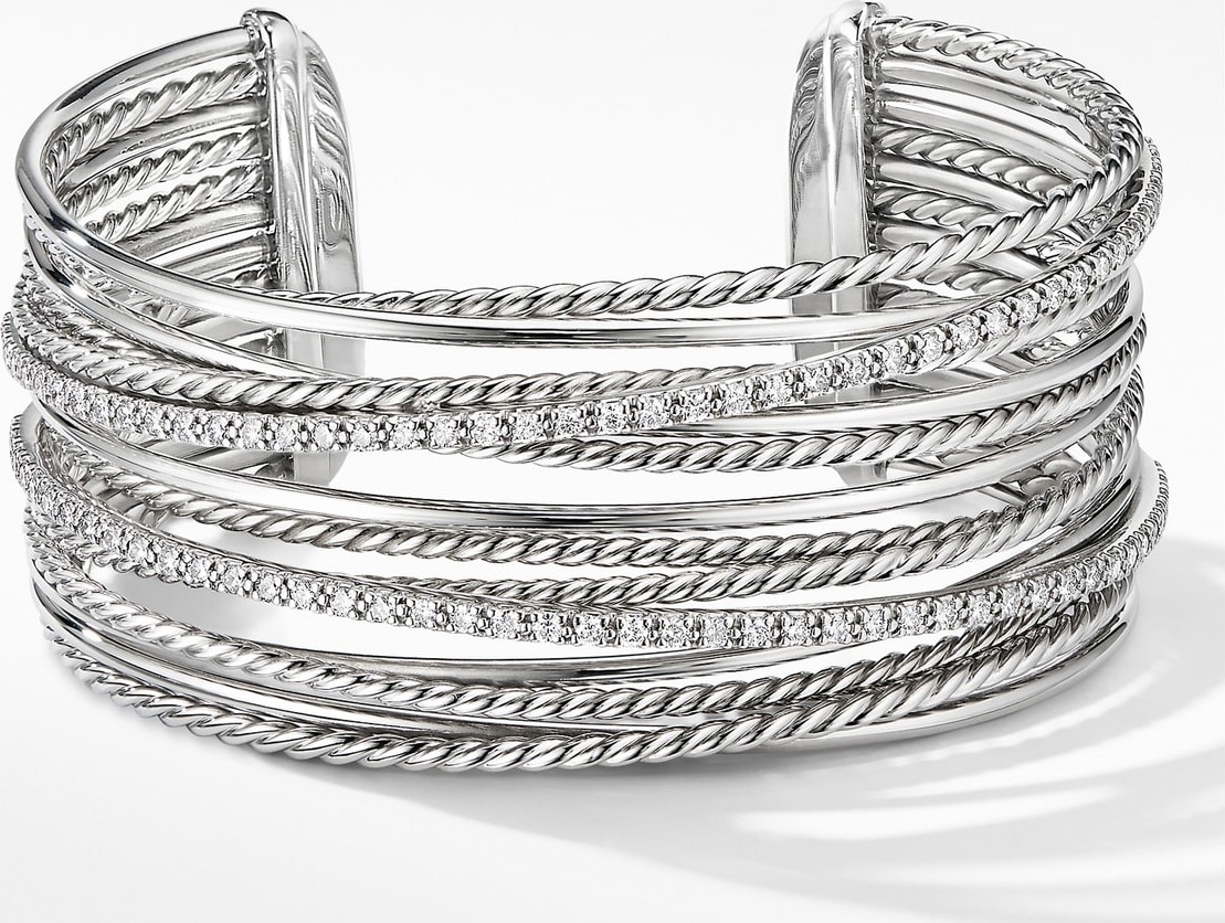 David Yurman Crossover Cuff Bracelet with Diamonds