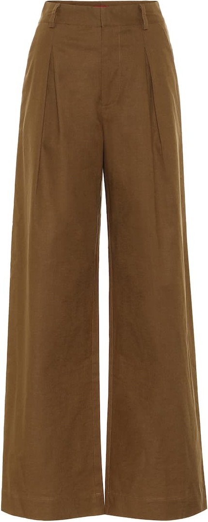 Staud Bruco high-rise linen-blend pants