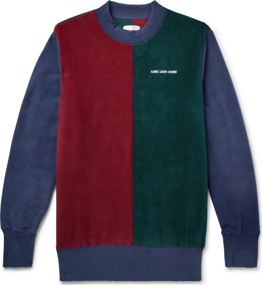 Aimé Leon Dore Logo-Embroidered Colour-Block Fleece Sweatshirt