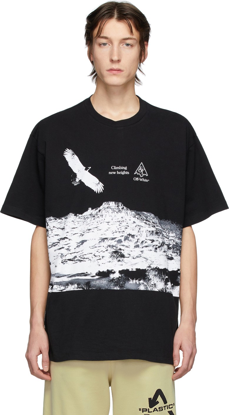 Off White Black & White Eagle Landscape T-Shirt
