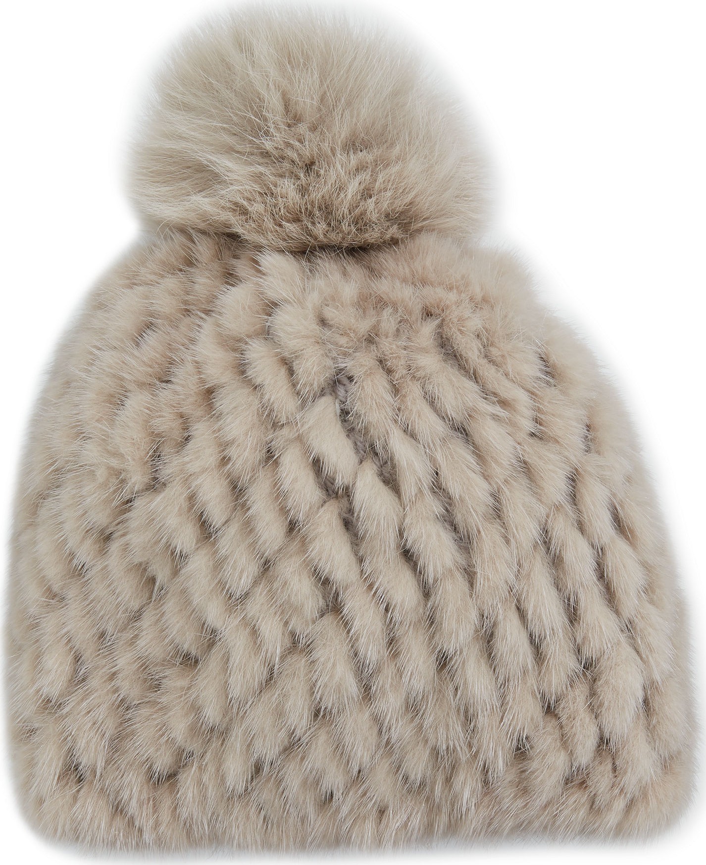 Pologeorgis Knitted Fur Hat w/ Pompom