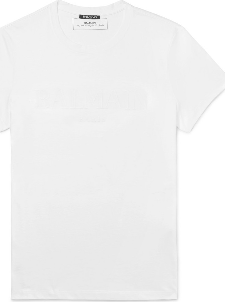 Balmain Slim-Fit Logo-Embossed Cotton-Jersey T-Shirt