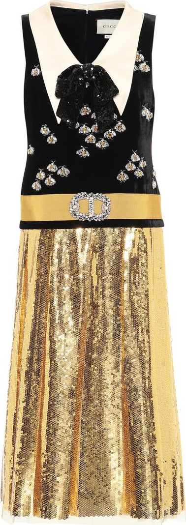 Gucci Embellished velvet dress