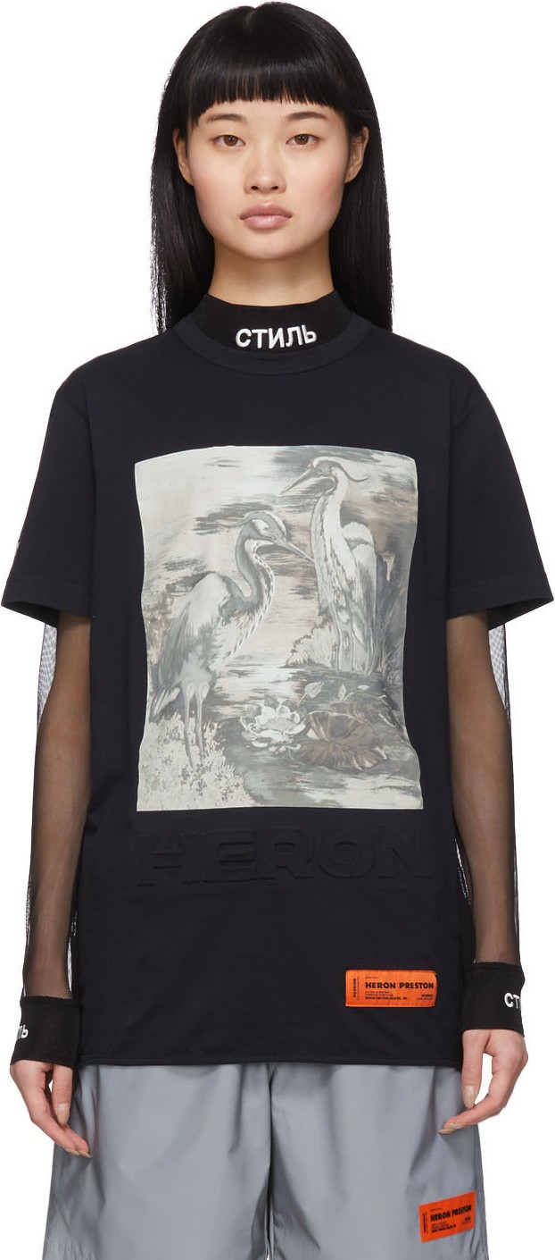Heron Preston Black Heron Birds T-Shirt