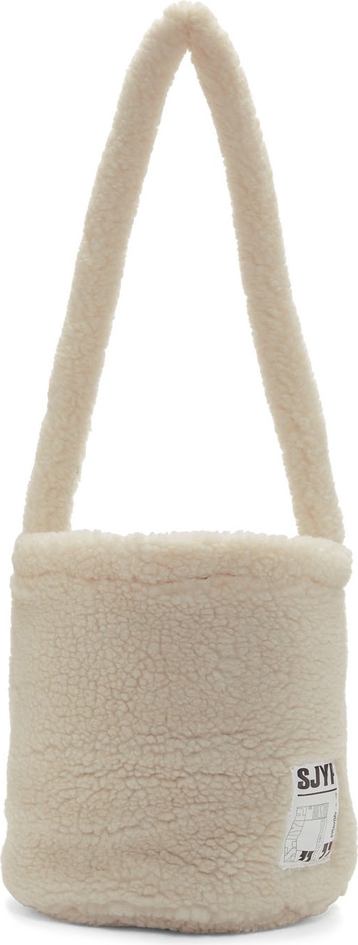 SJYP White Sherpa Bucket Bag