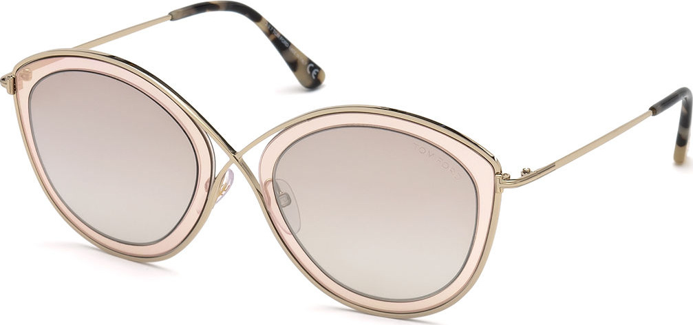 TOM FORD Sacha 02 Crossover-Nose Round Metal Sunglasses