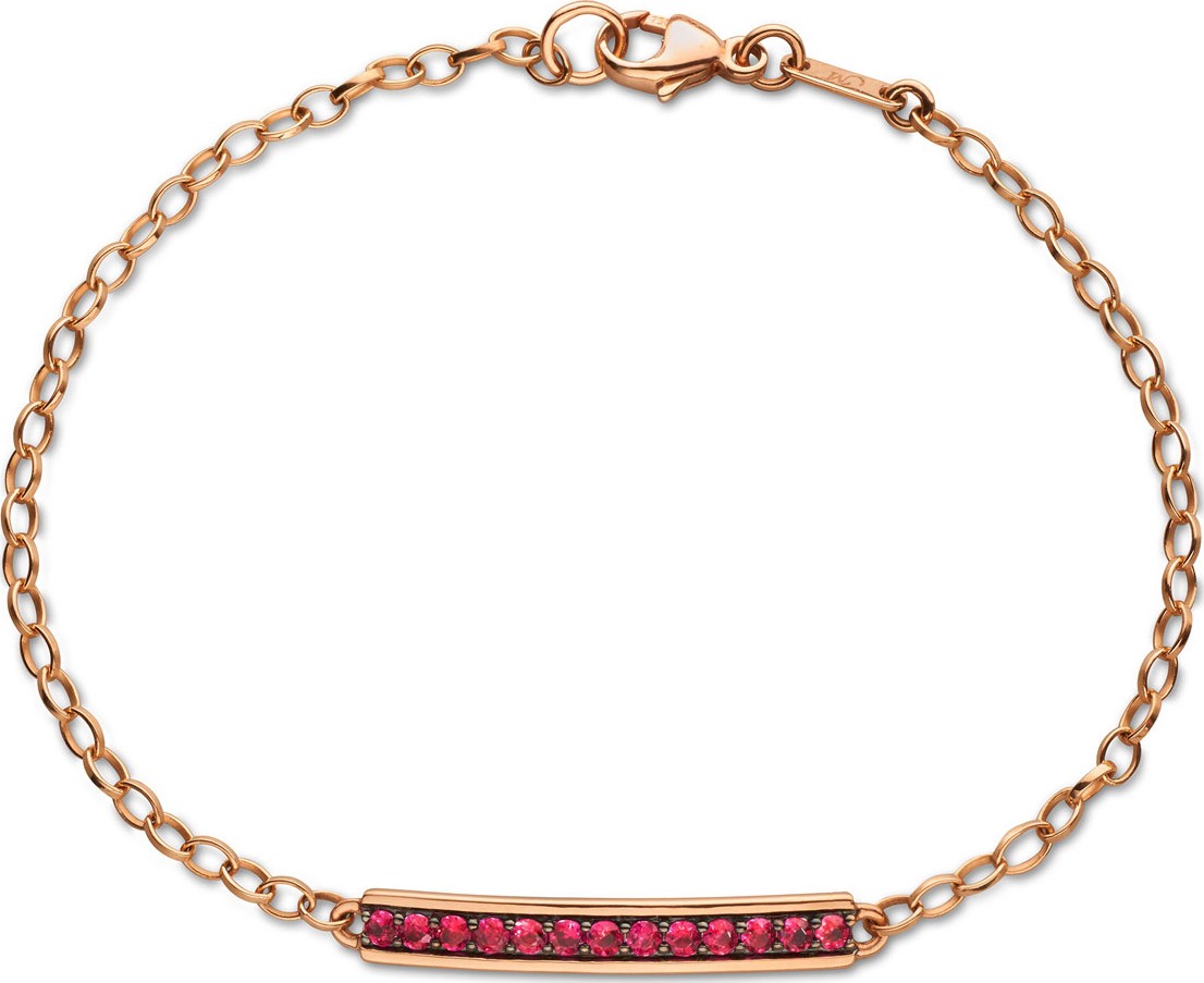 Monica Rich Kosann Rose Gold Poesy Bracelet w/ Rubies