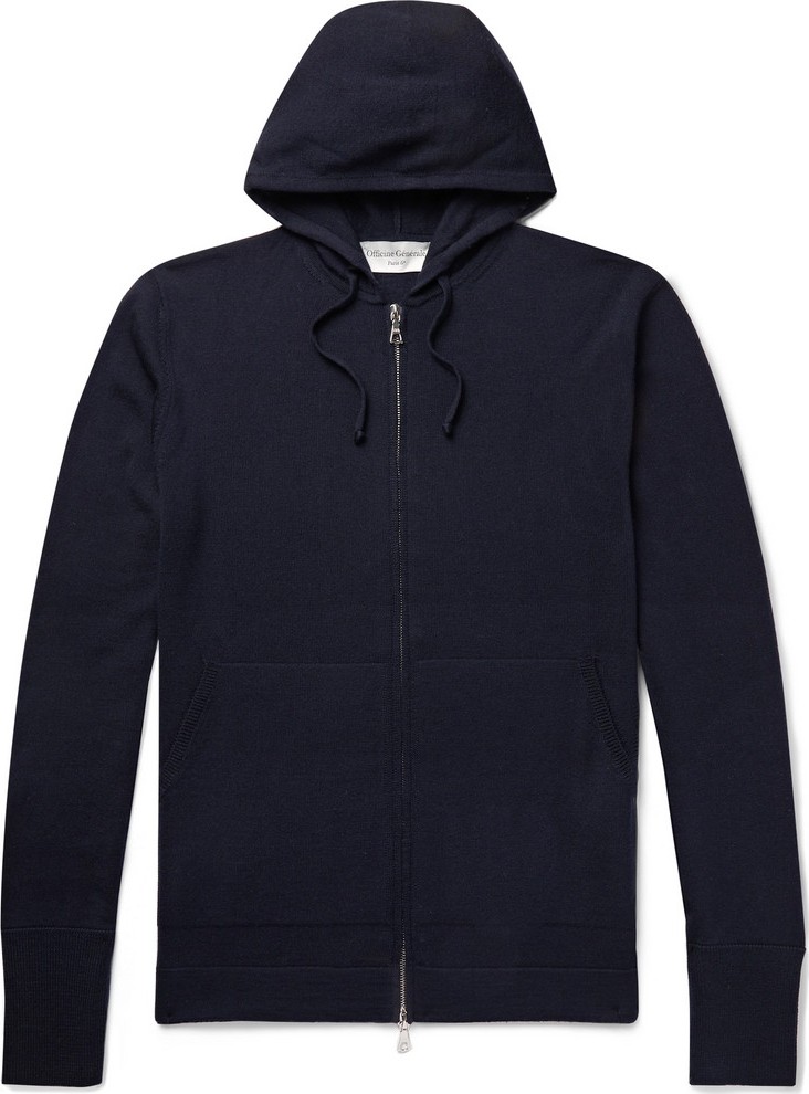 Officine Générale Virgin Wool Zip-Up Hoodie