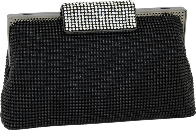 Whiting & Davis Crystal Clasp Clutch Bag