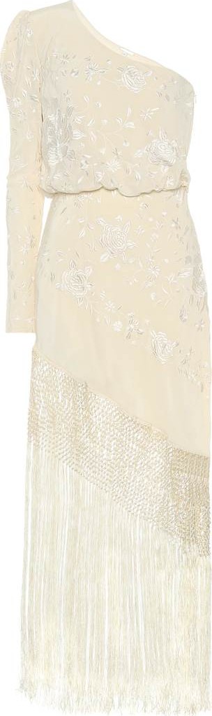 Johanna Ortiz Fringed silk midi dress