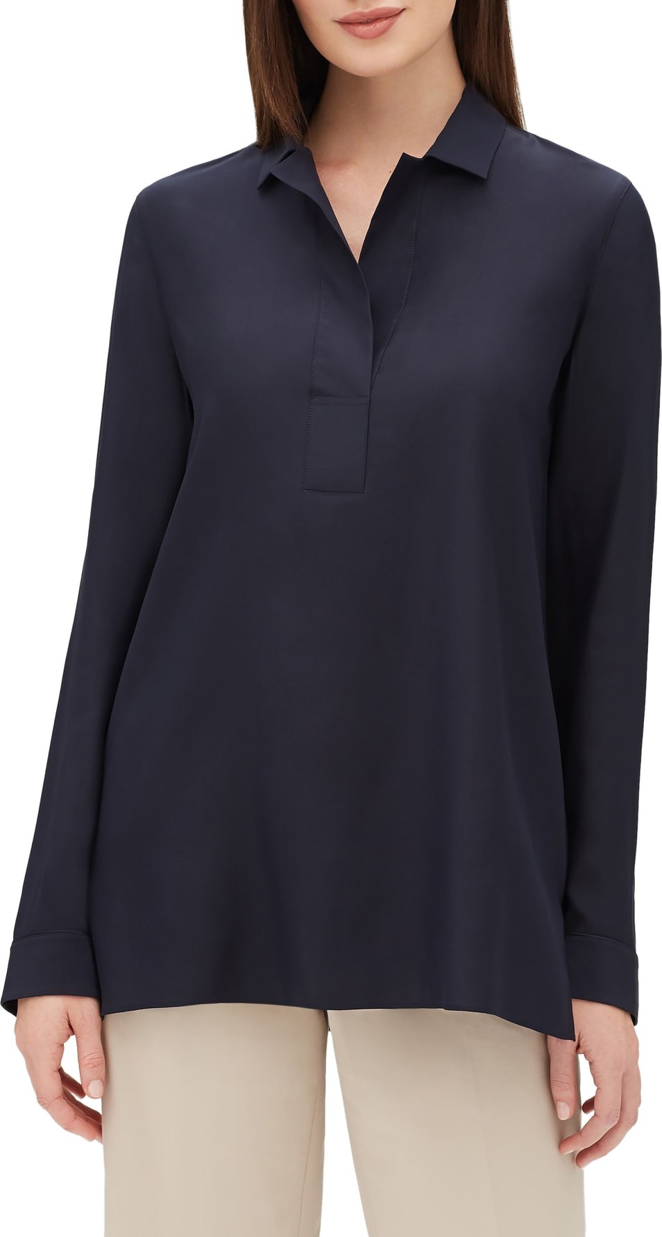 Lafayette 148 New York Finn Matte Silk Blouse