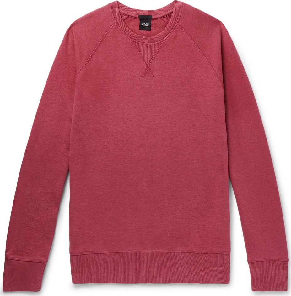 HUGO BOSS Mélange Loopback Cotton-Jersey Sweatshirt