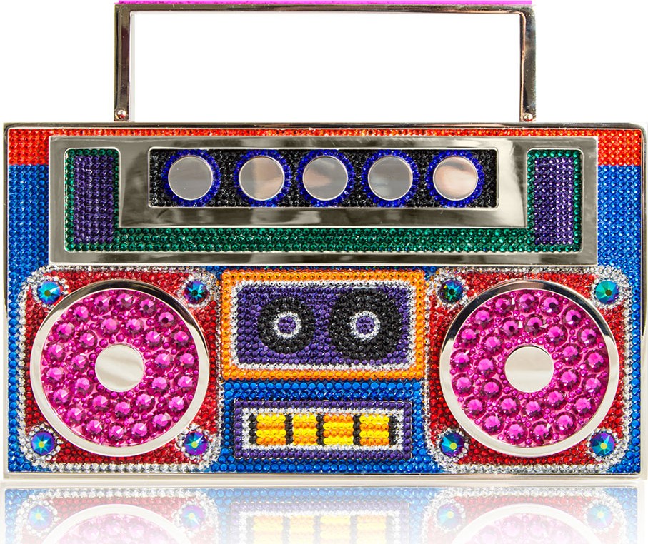 Judith Leiber Boom Box Brooklyn Crystal Clutch Bag