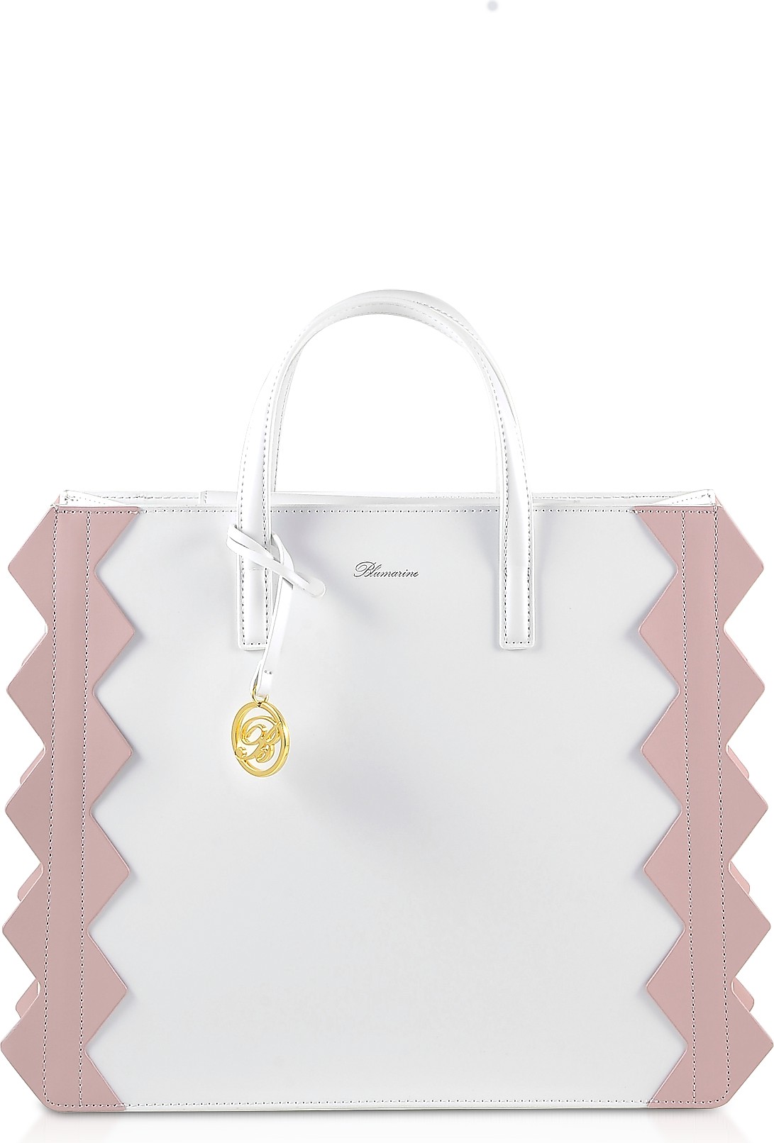 Blumarine Color Block Zig-Zag Tote Bag