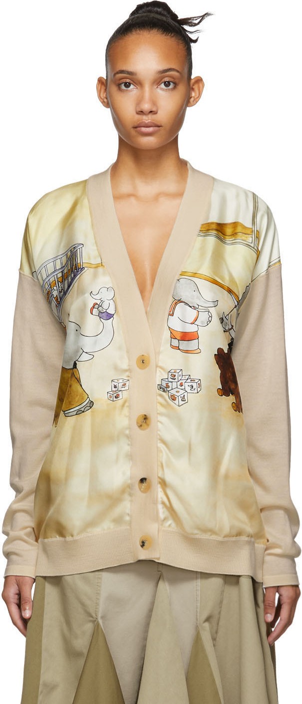 Lanvin Pink Babar Edition Wool Cardigan
