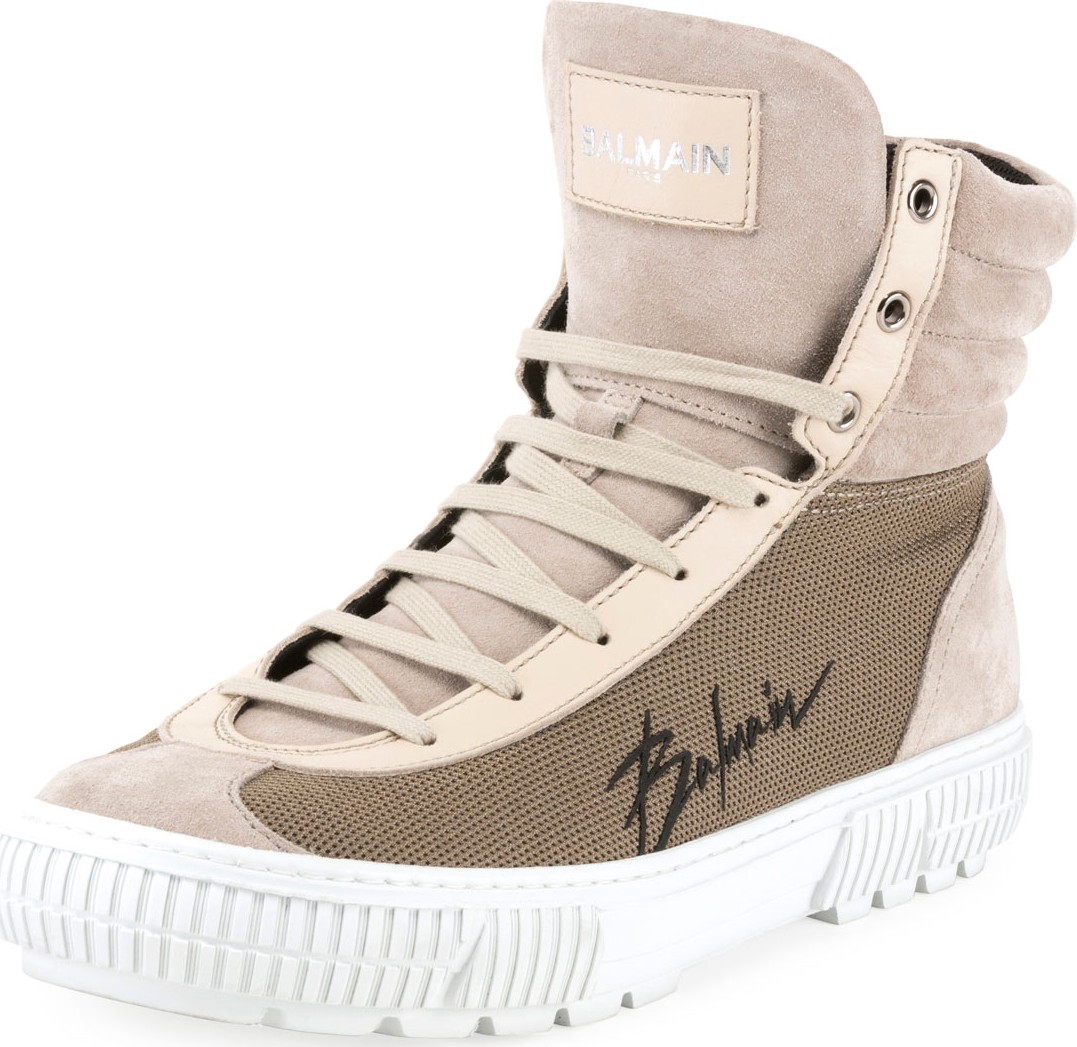 Balmain Men's Justin High-Top Tech Sneakers