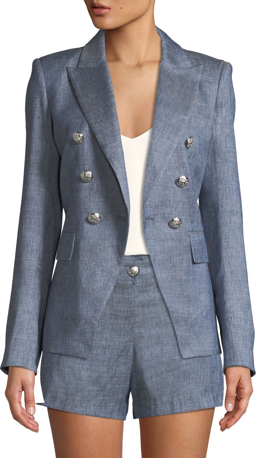 Veronica Beard Miller Double-Breasted Dickey Jacket