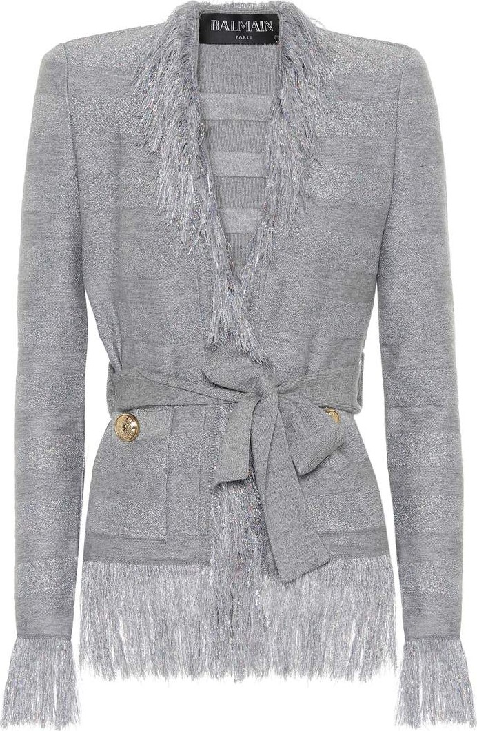 Balmain Metallic wool jacket