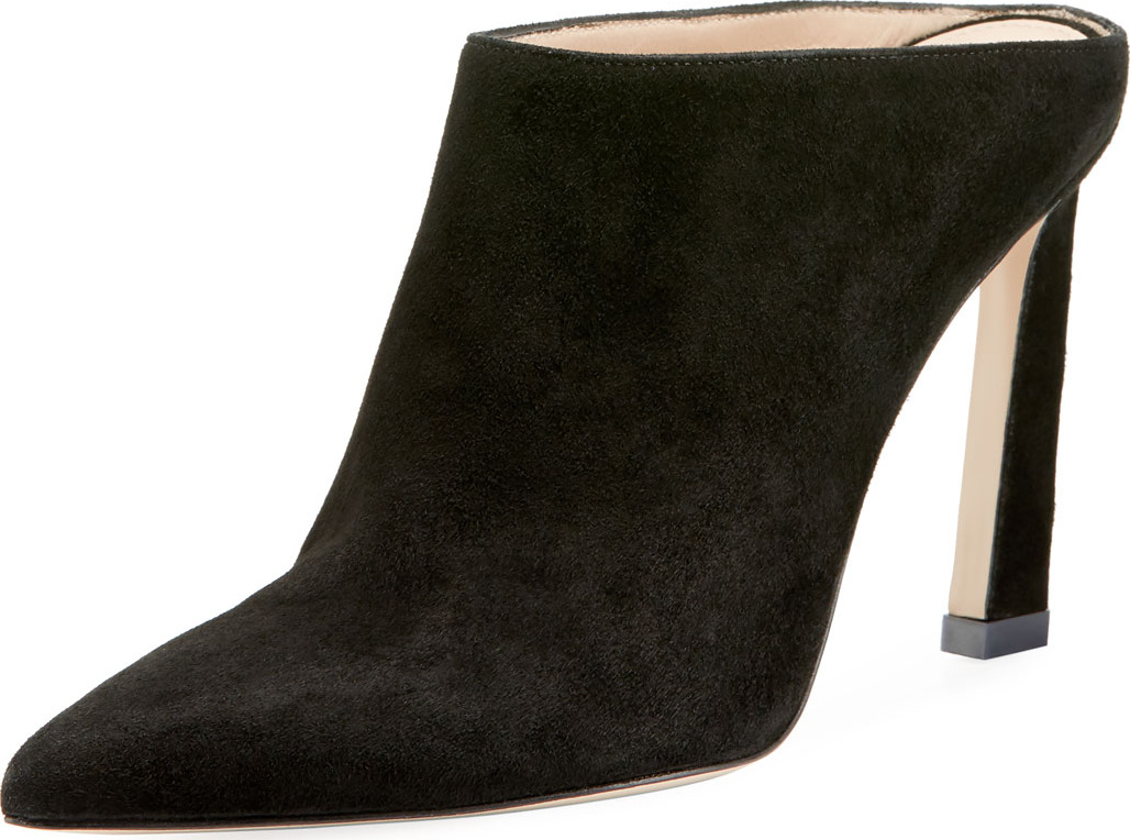 Stuart Weitzman Mira Suede Pointed Mule Pump