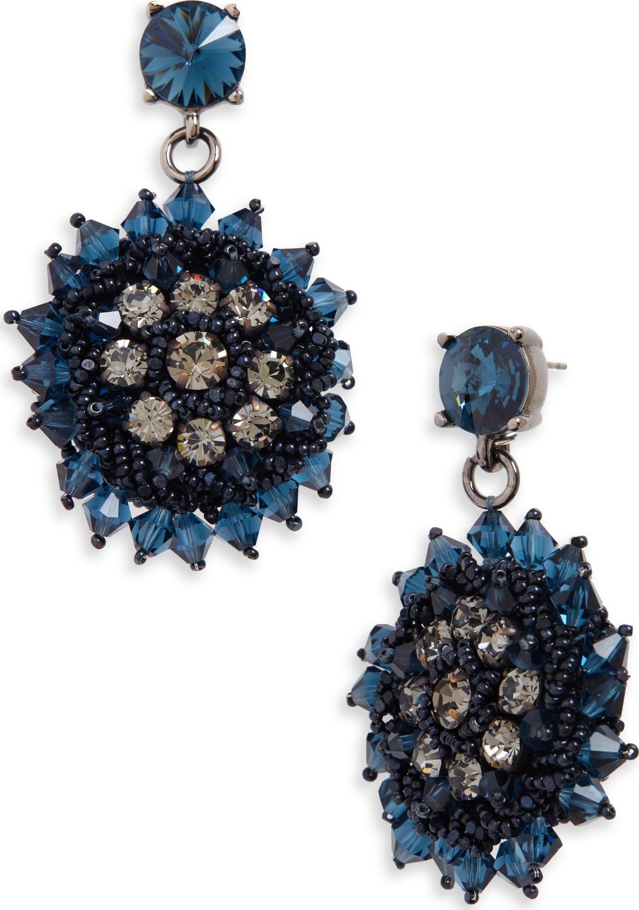 Oscar De La Renta Beaded Crystal Drop Earrings