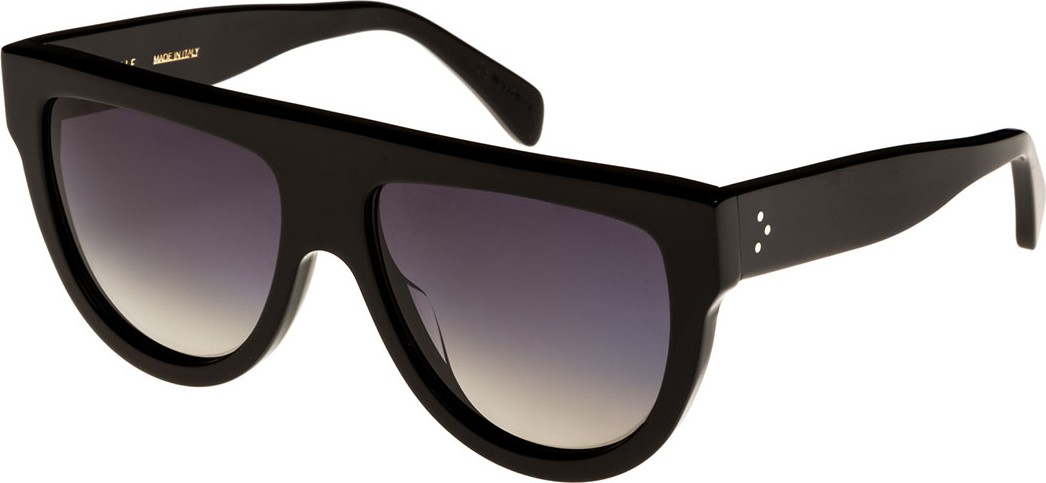 Celine Flattop Gradient Shield Sunglasses, Black Pattern