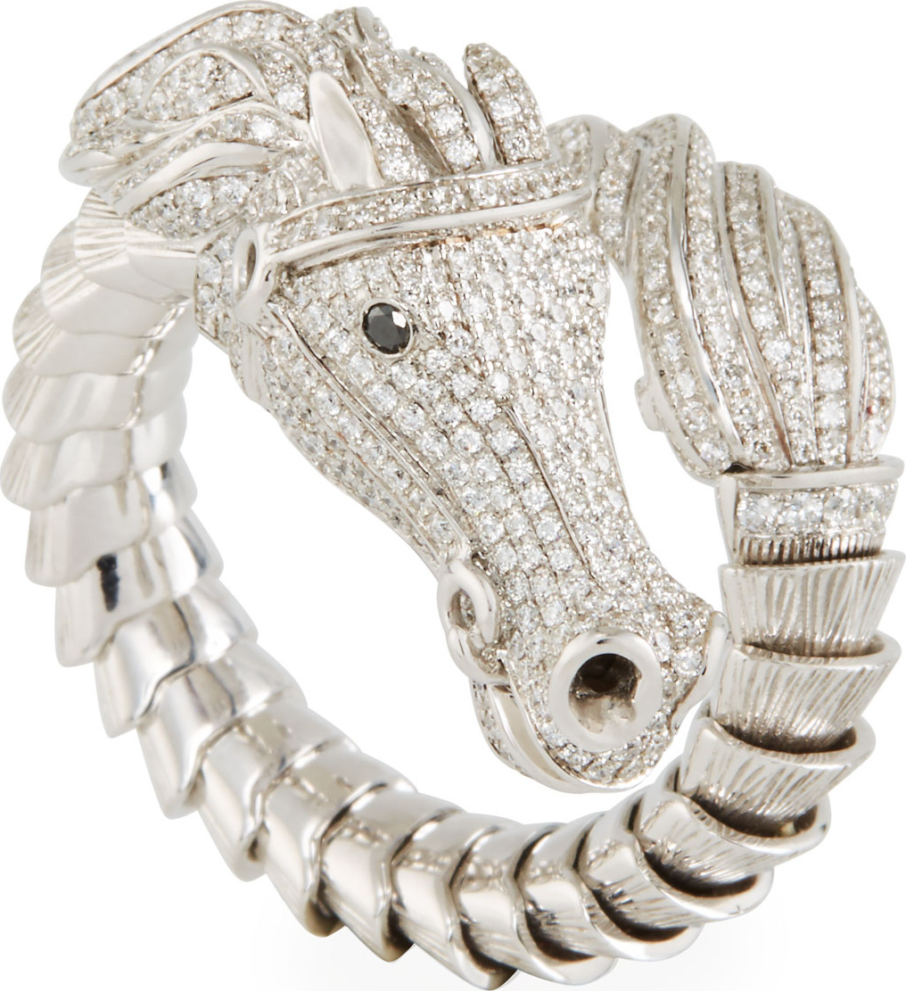 Roberto Coin 18k Diamond Pavé Horse Ring, Size 6.5
