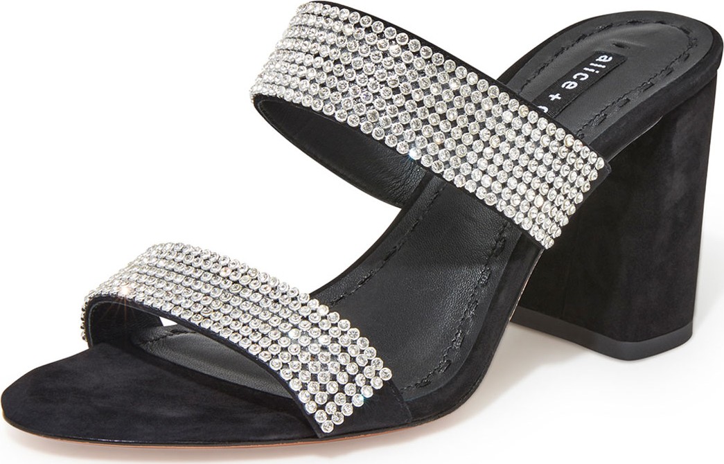 Alice + Olivia Laleah Block-Heel Slide Sandals