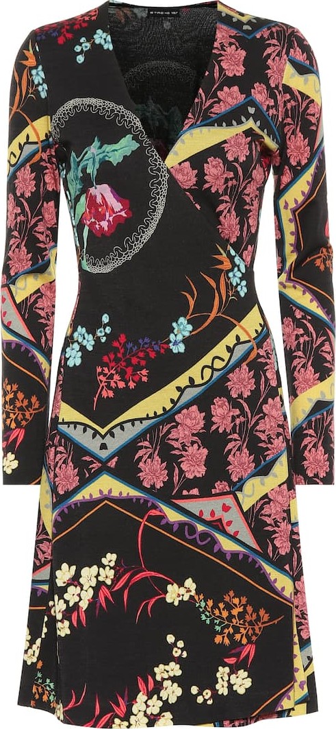 Etro Printed wool midi dress