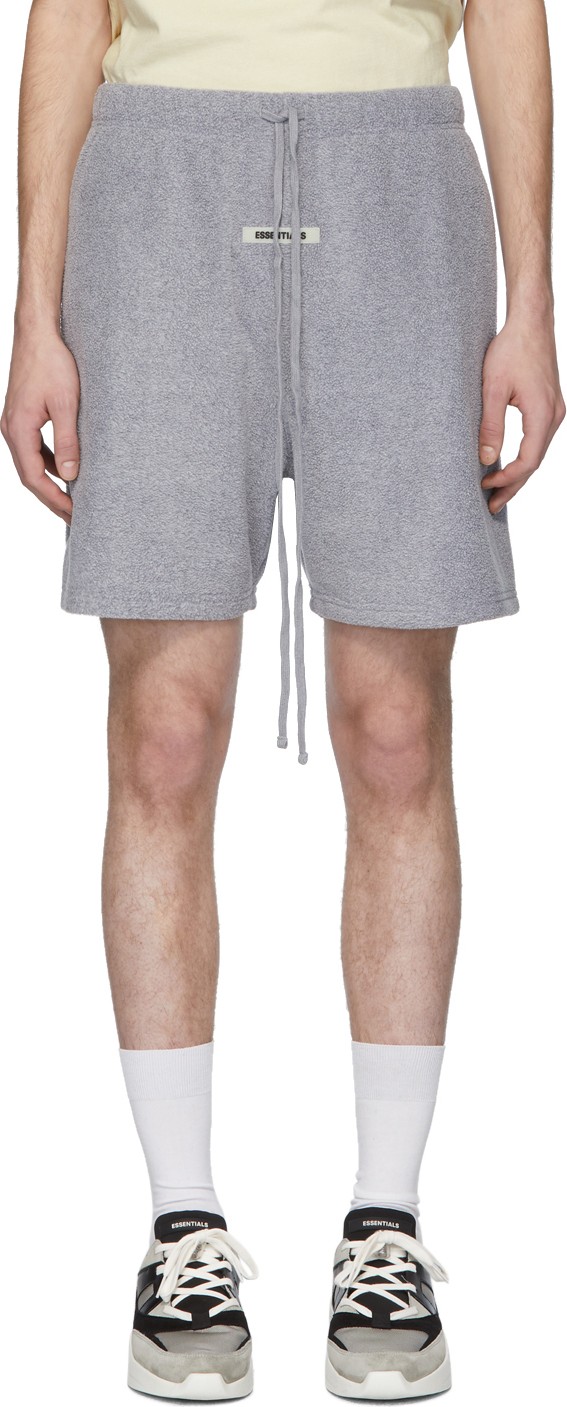 Essentials Grey Polar Fleece Shorts
