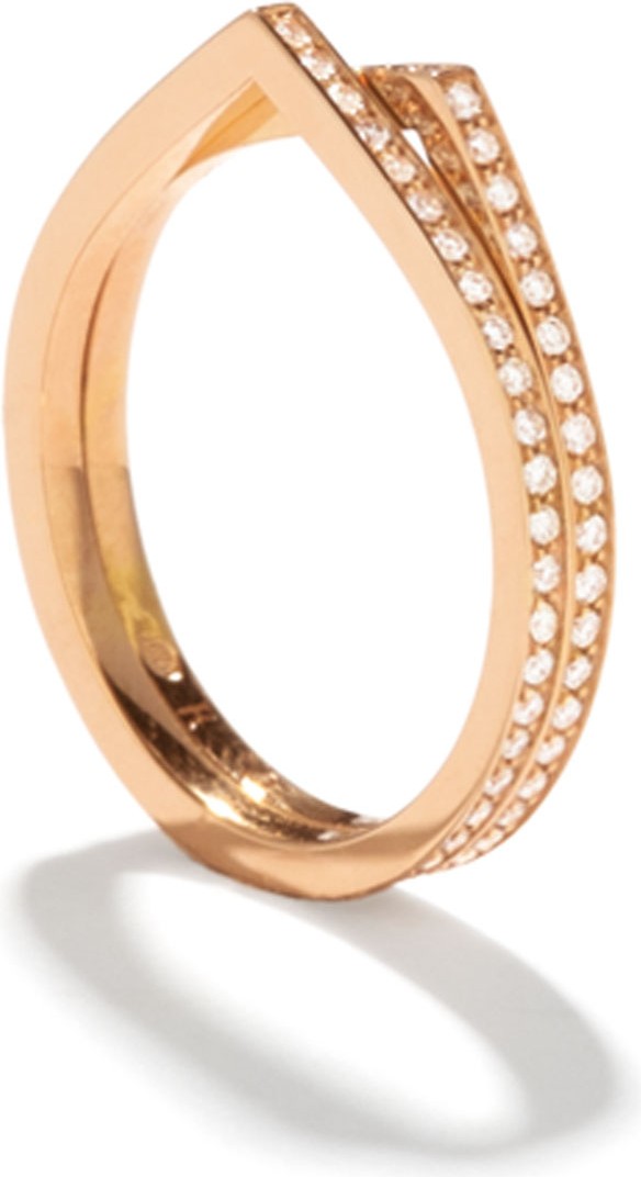REPOSSI Antifer Two-Row Ring with Diamonds in 18K Gold