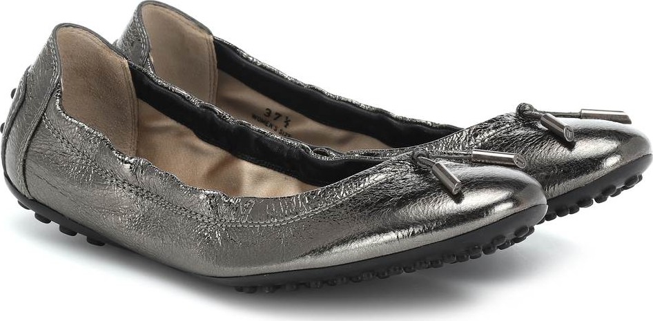 Tod's Metallic leather ballet flats