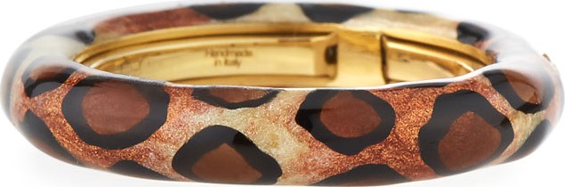 Adolfo Courrier Jungle Leopard Enamel Ring w/ Diamonds