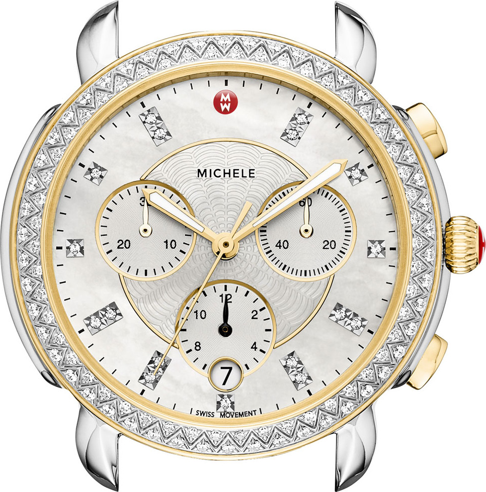 MICHELE Sidney Two-Tone Watch Head with Diamonds