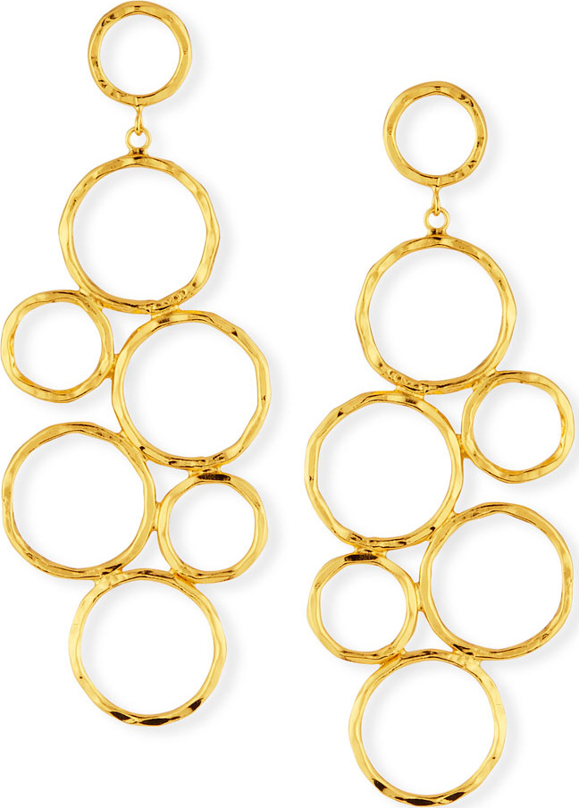 NEST Jewelry Hammered Gold-Plate Circle Statement Earrings