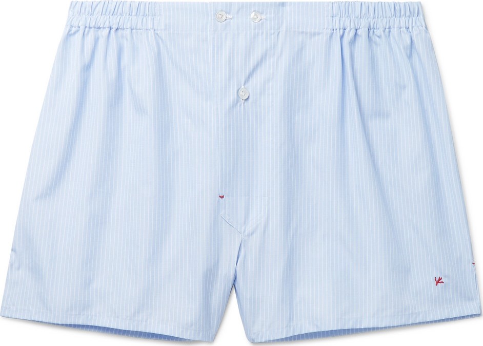 Isaia Striped Cotton Boxer Shorts