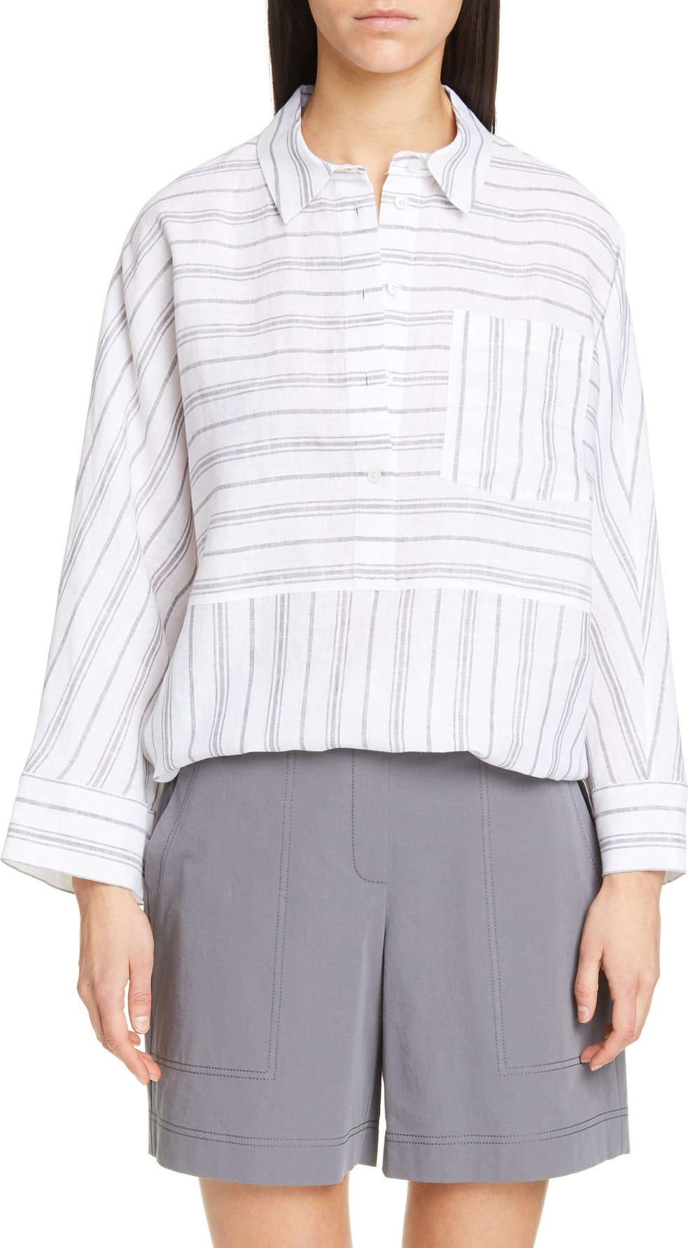 Lafayette 148 New York Malaysia Stripe Tunic Top