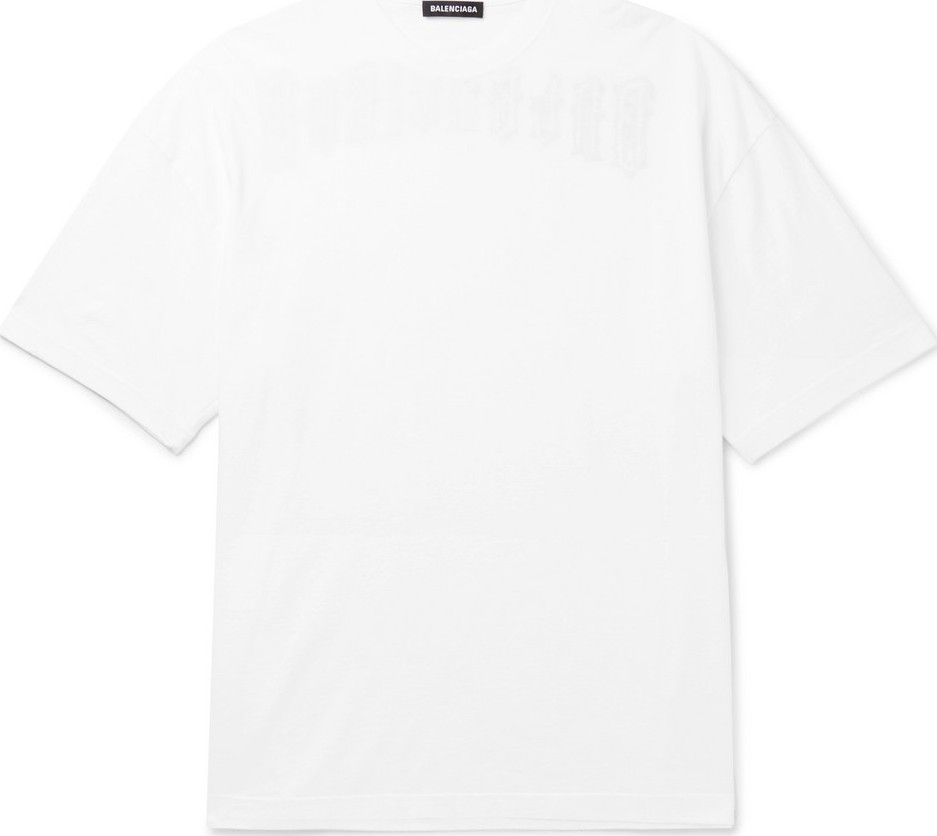 Balenciaga Oversized Logo-Embroidered Cotton-Jersey T-Shirt