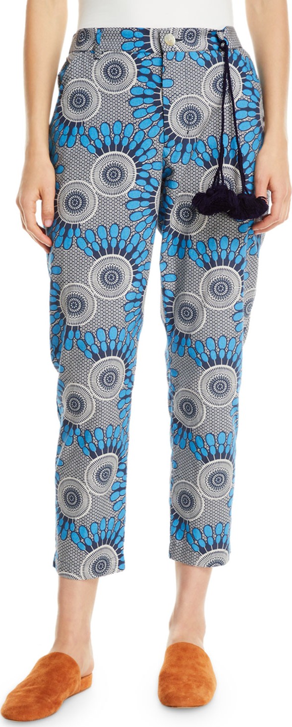 FIGUE Zuri African Moon Floral Cropped Pants