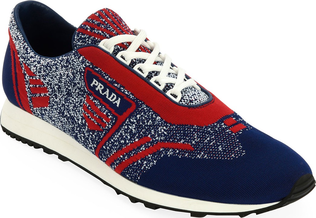 Prada Men's Knit Sport Sneakers