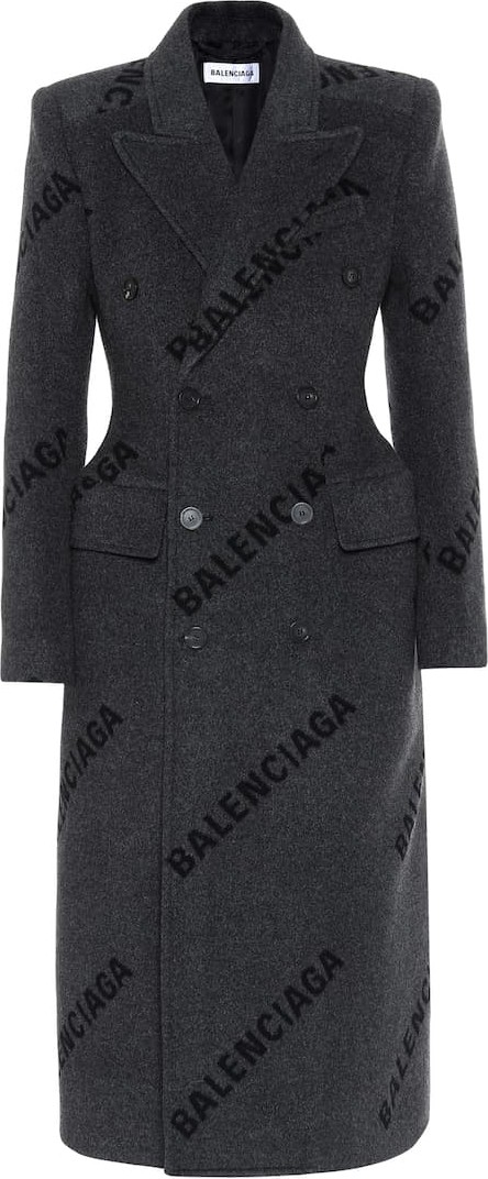 Balenciaga Hourglass printed cashmere coat