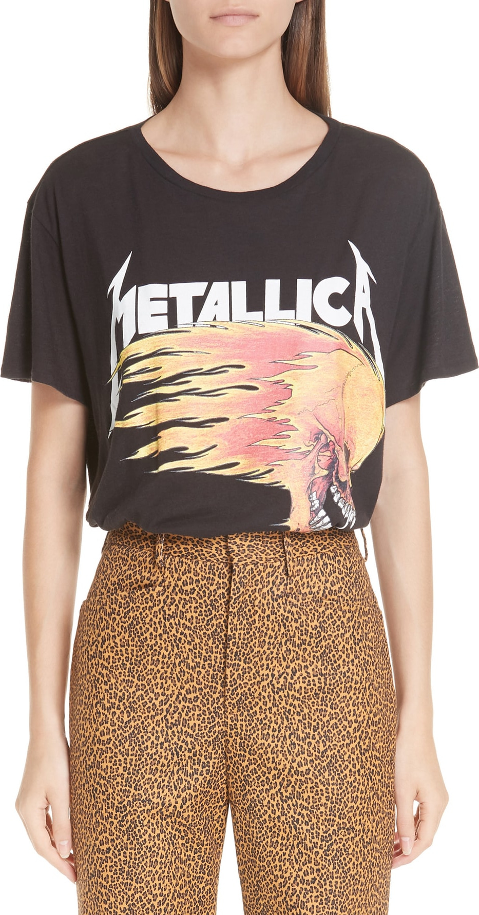 R13 Metallica Flaming Skull Tee