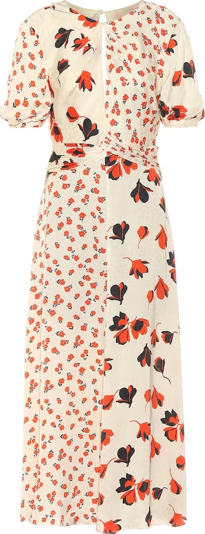 Self Portrait Floral satin dress