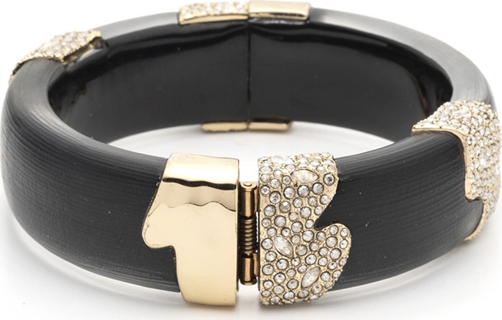 Alexis Bittar Crystal Encrusted Sectioned Hinge Bracelet